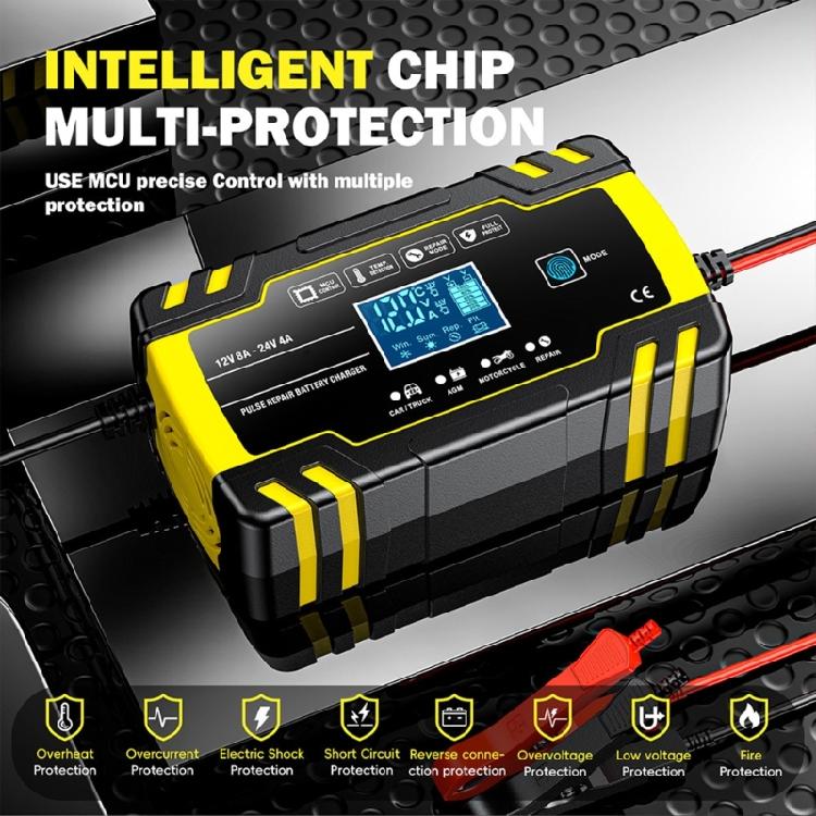 12V 24V Car Motorbike Battery Chargers AGM Lead-Acid Automatic Repair Device