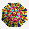 1pc Colorful Kaleidoscope Auto-Folding Umbrella with 3-Fold Design, Iron Frame, Outdoor Use, Festival Gift, Suitable for Fans, Travelers, Daily Use, P