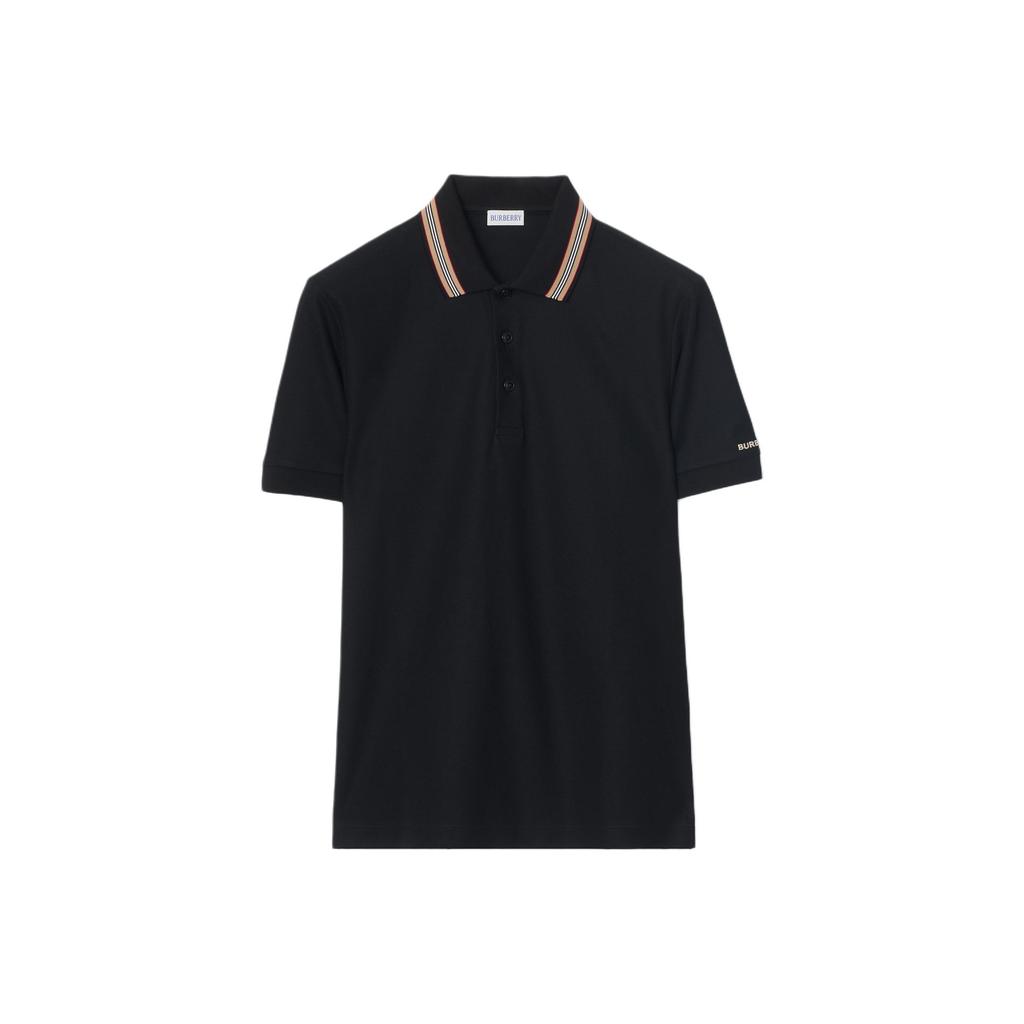 Burberry Polo Shirts Men's Black Polo Collar Moderate Straight Fit 81118111