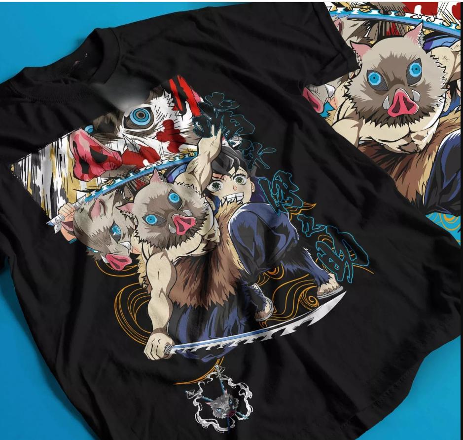 

Футболка Иноске Истребитель демонов Kimetsu No Yaiba Аниме Манга Лето Новинка Мужская и Женская Уличная одежда 3XL