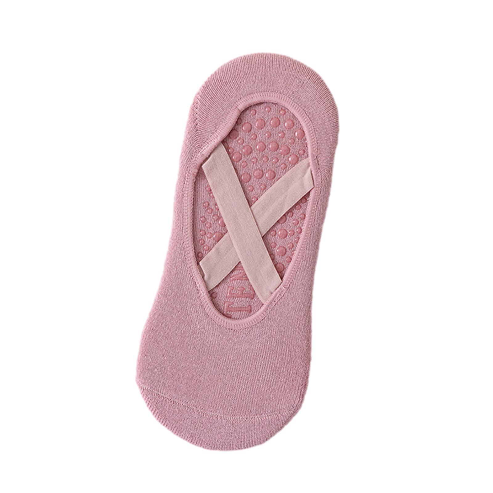 

Нескользящие носки для йоги для женщин, носки для пилатеса с подушкой для пилатеса, балета, танцевальной больницы розовый