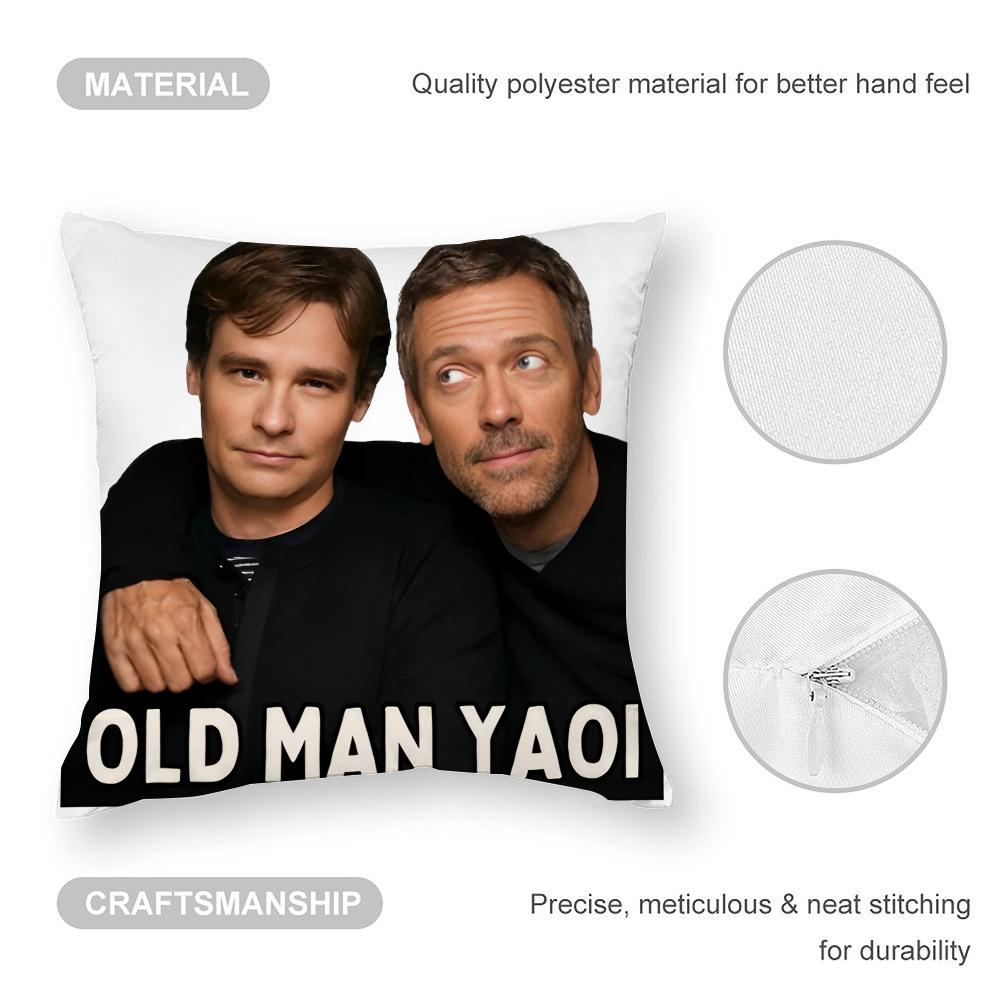 House James Wilson Old Man Yaoi Pillow Case 3D Print Polyester Fiber 45*45 cm Home Sofa Throw Pillow Cover Decoration Gift