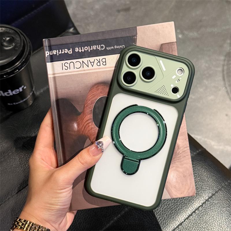Applicable To iPhone17promax Mobile Phone Case, Armor, Magnetic Suction Bracket, Apple 16 Large Windows, Anti-drop 15 Protective Case.