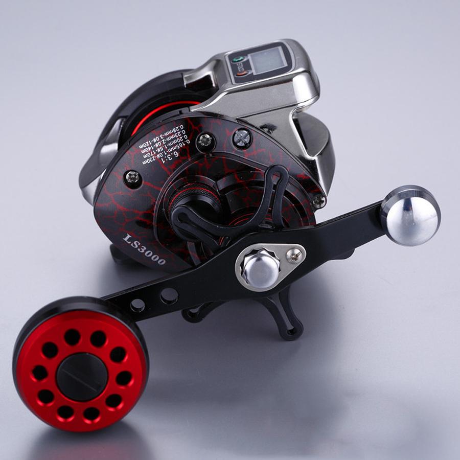 New 13+1 Bearing Left/Right Fishing reel with Digital Display Fishing Line Counter Saltwater Carp Reel 6.3:1 Casting Scroll Tool