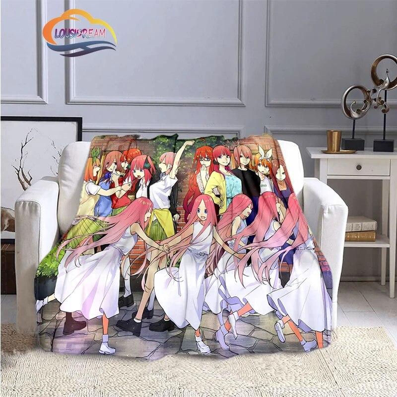 Comic The Quintessential Quintuplets Cashmere Blanket Sexy Anime Girl Flannel Blanke Portable Warm Camping  Soft skin