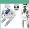 Marshmello-inspiriertes Rock-Style Baumwoll-Outfit für Kinder mit langen Ärmeln und Hose