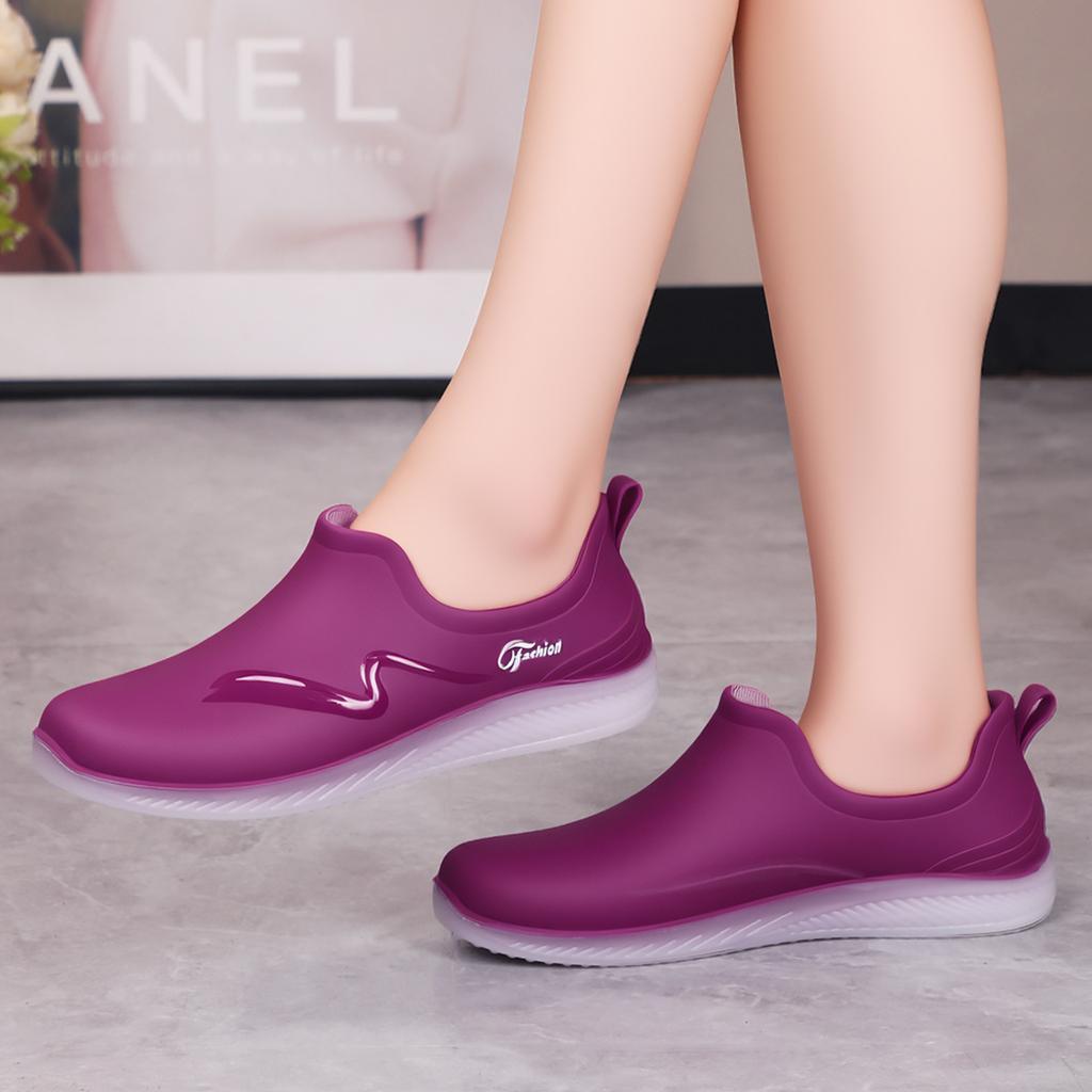 New waterproof shoes women's rain shoes low-top lightweight four-season rubber shoes work non-slip short tube rain boots