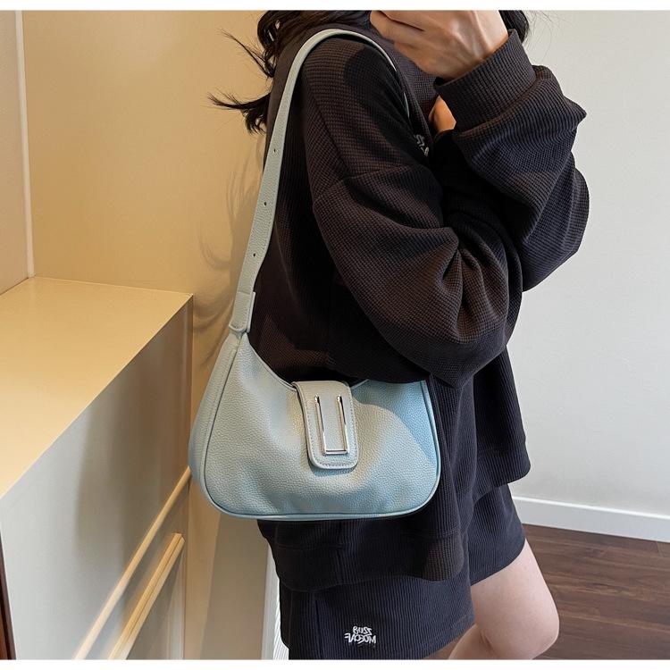 Fashion Solid Women's Shoulder Bag Artificial Leather Square Underarm Bags Ladies Handbags For Daily Used and Gift