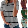 Women's Summer Striped Printed Short Sleeve Round Neck Pullover T-shirt Top