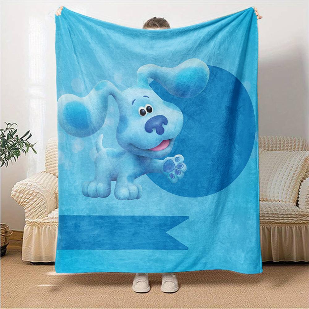 Blue's Clues Theme Printed Blanket - Perfect for Couch, Bed, Travel & Outdoor Use | Machine Washable, Cozy & Durable.