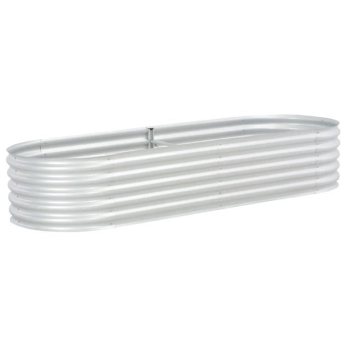 Jardinière - vidaXL - 240x80x44 cm - Acier galvanisé - Argenté - Rectangulaire