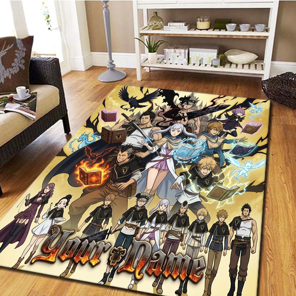 Name Custom Black Clover Carpet for Living Room Bedroom Home Decor Cool Film Play Floor Mat -HE3