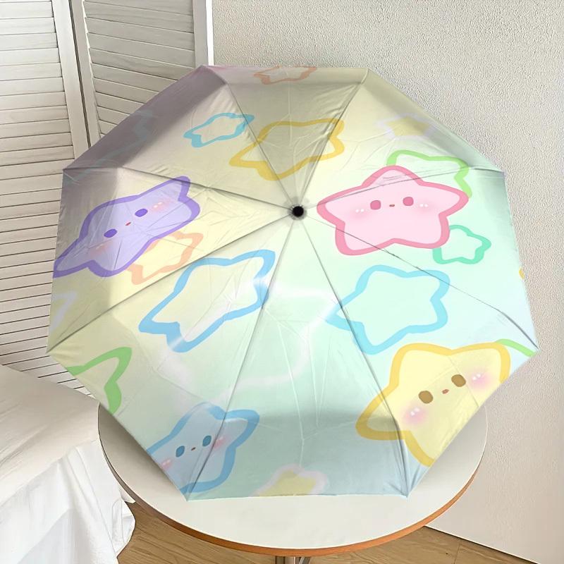 Pastel Starry Sky Umbrella: A Delightful, Auto-Opening Protection for Outdoor Adventures and Travel Essentials 144