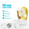 Reusable Ice Cubes for Drinks, 50-Pack, Refreezable Plastic Ice Cubes, BPA-Free, Chill Your Drinks Without Dilution, Washable Fake Ice Cubes for Cockt