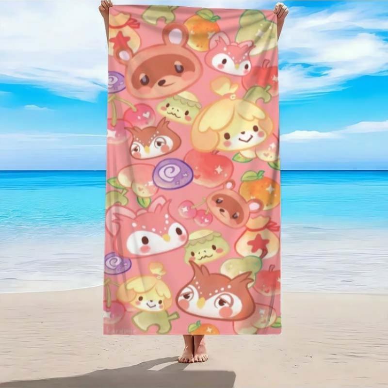 Cute Animal Illustration Beach Towel | Ultra-Absorbent, Quick-Dry, Polyester Blend, Ideal for Beach, Pool, Bathroom Additions W40*H60(CM)
