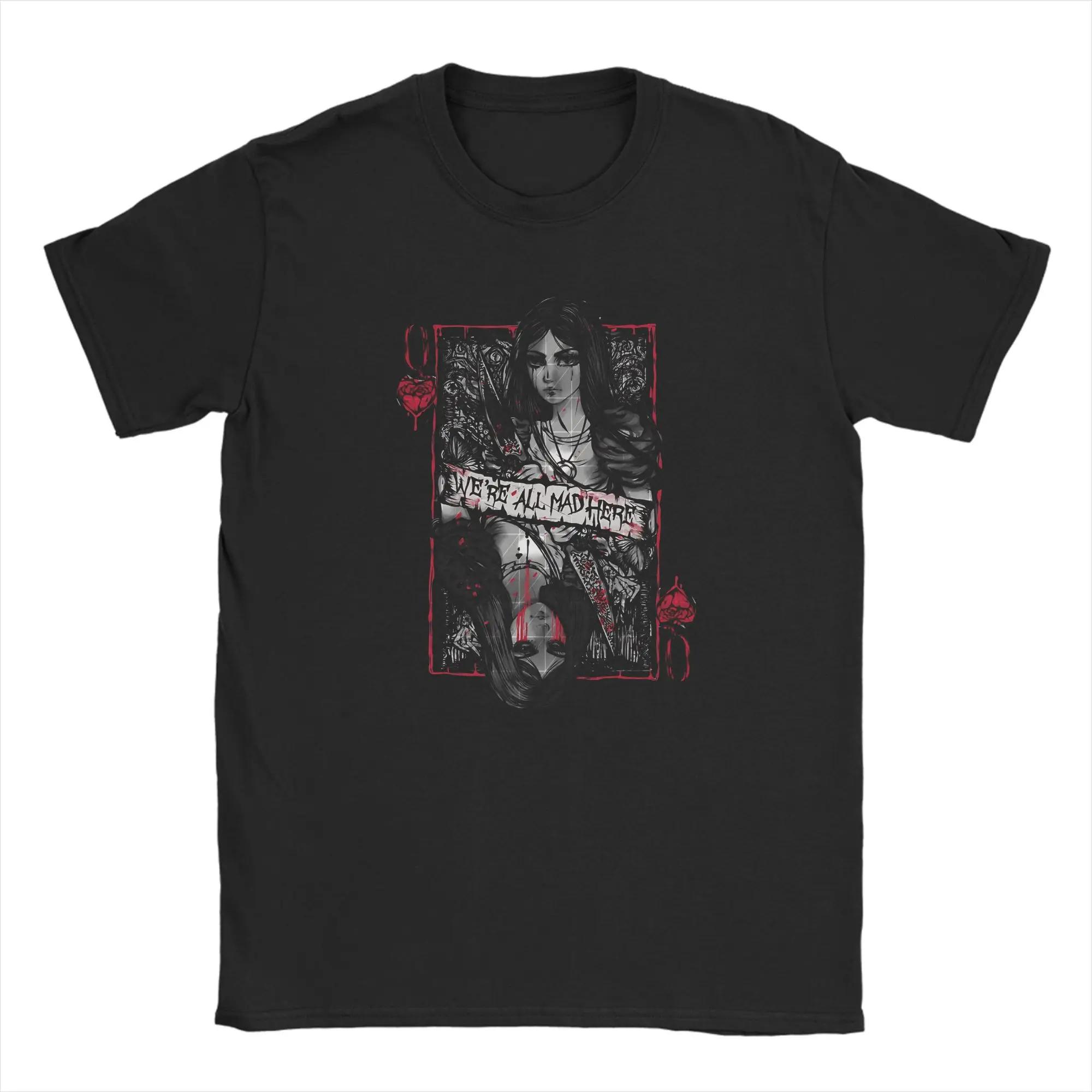 

AliceMadness Returns game vintage trend loose stylecotton Unisex Shirt Summer New Fashion Oversized Oneck Unisex Tshirt S