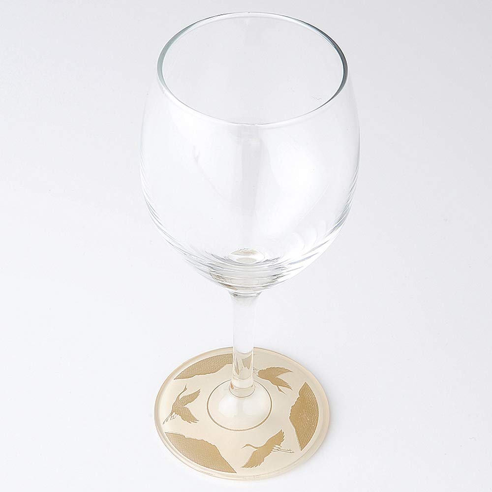 Nakanishi Kogei Nurimon De Verre Wine Glasses, Maki-e Design, Manyo Crane, Pair Set, 0770043