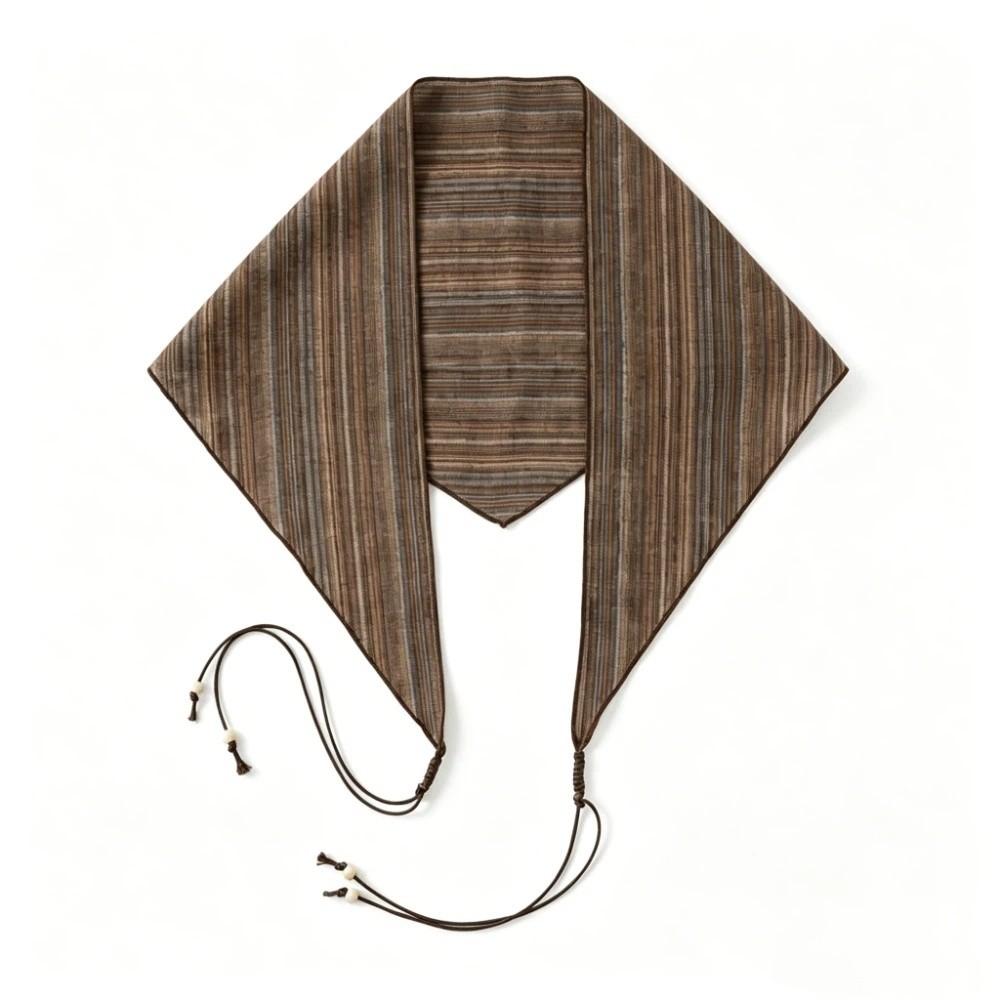 Lightweight Headscarf Striped Cotton Neckerchief Vintage Layering Accessory Casual хаки