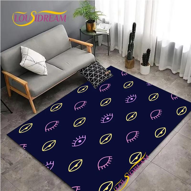 Evil Eye Pattern Nordic Style Area Rug Living Room Bedroom Decorat Yoga Carpet Door Un-slip Floor Mat Photography Props Alfombra