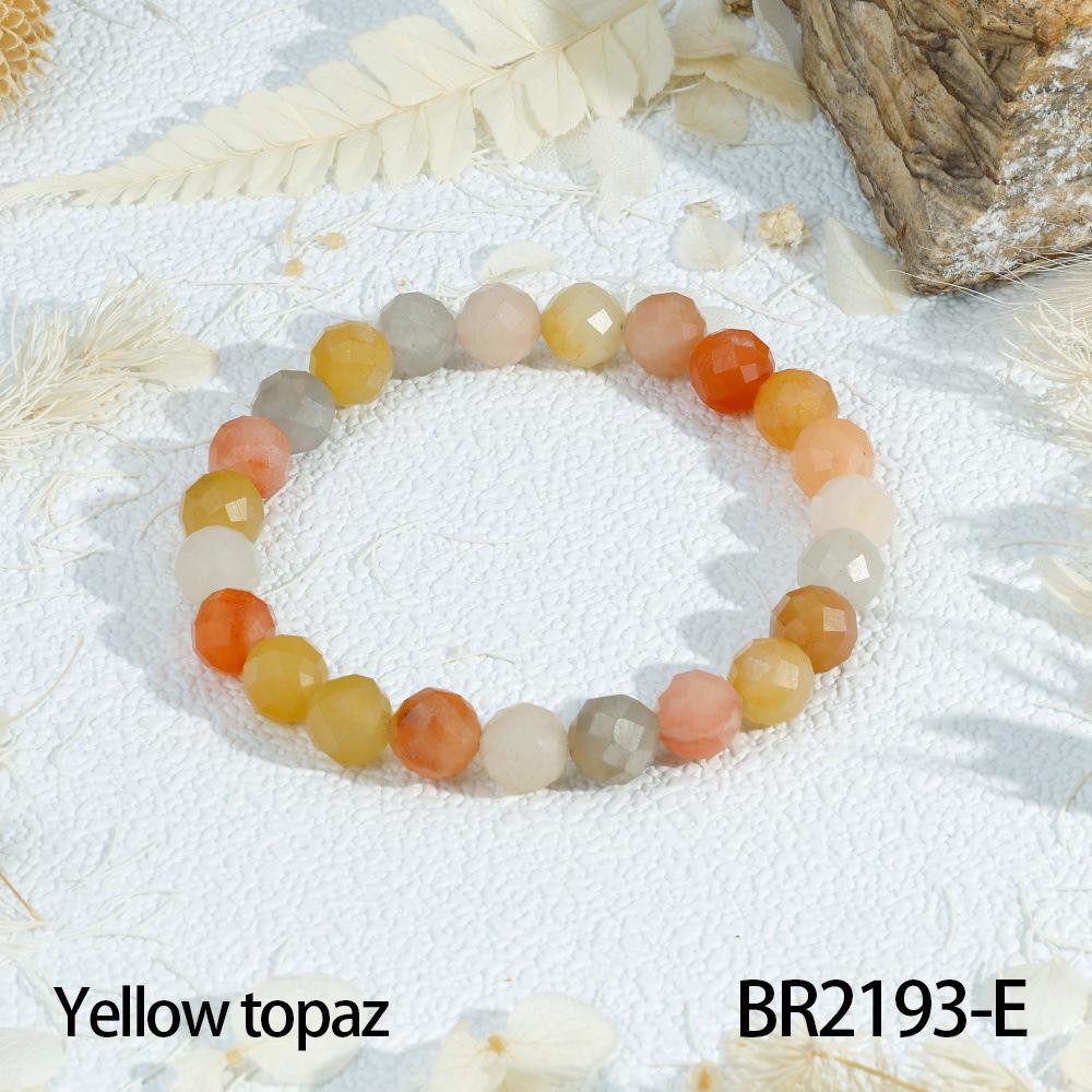 European Multi-Color Faceted Beaded Elastic Bracelet, Stackable Semi-Precious Stone Design