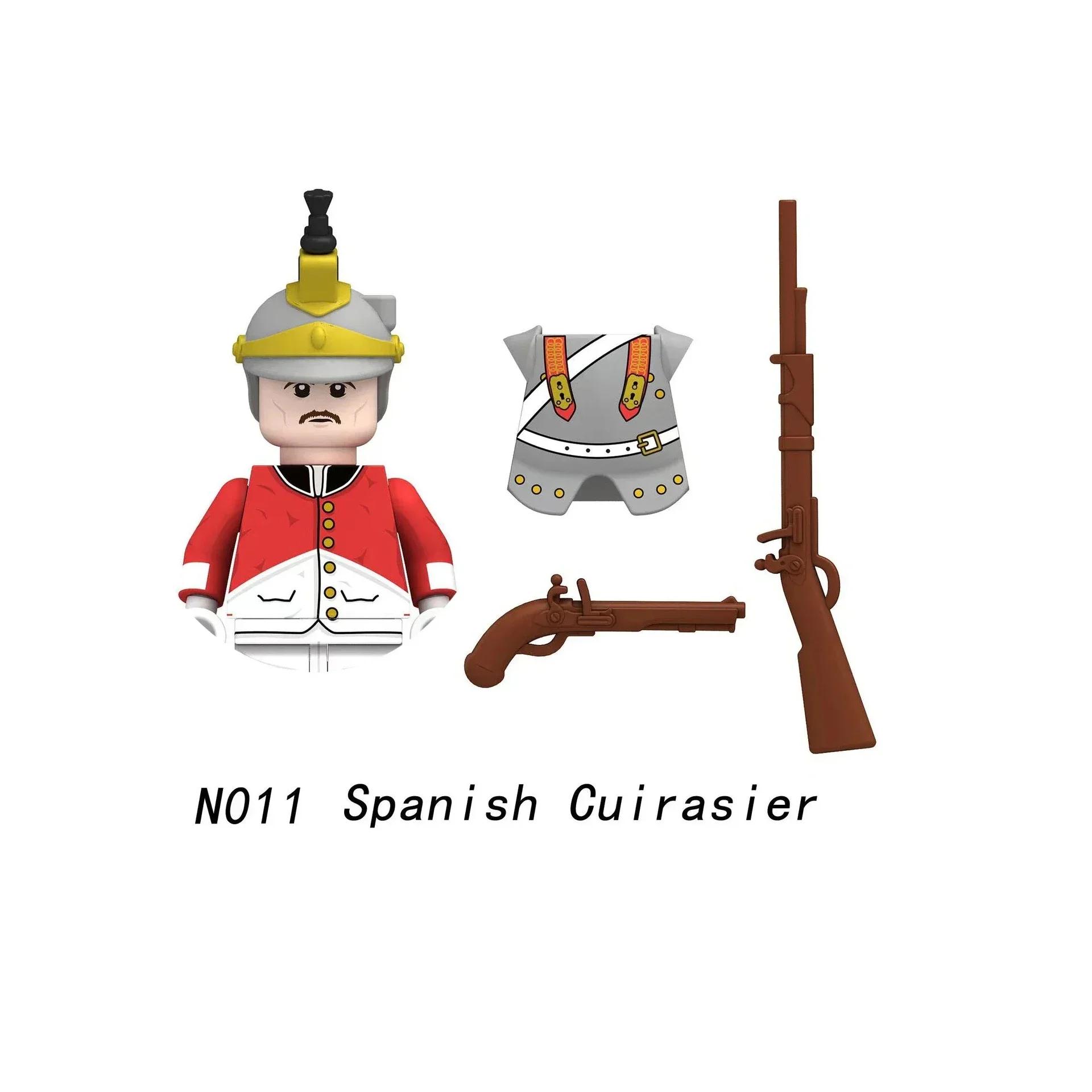 

1 шт./Наполеоновские войны военные солдаты строительные блоки фигурки WW2 французские британские винтовки фузилеров оружие игрушки для детей