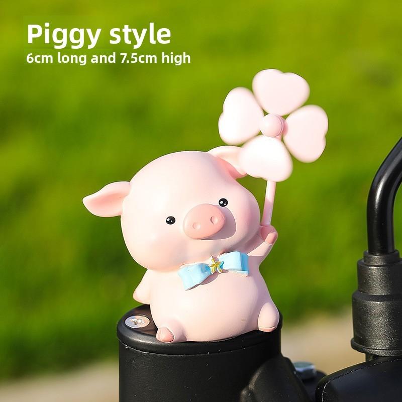 Cartoon Resin Car Decor With Rotating Windmill For Cute Vehicle Interior Accents