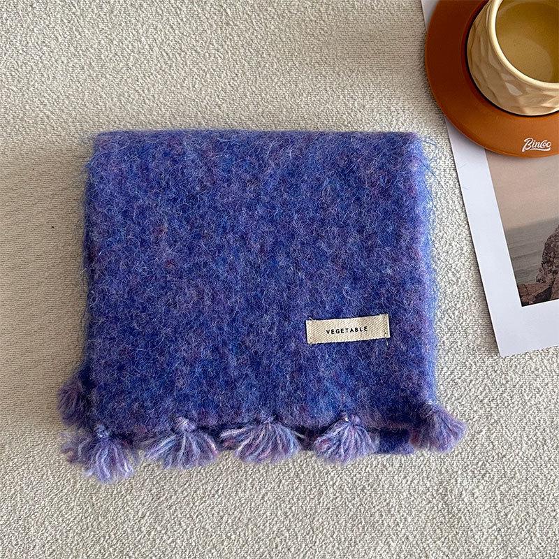 NEW Luxury Women's Scarf Autumn/Winter New Solid Color Korean Knitted Wool Warm Shawl Fashion Women's Versatile Scarf