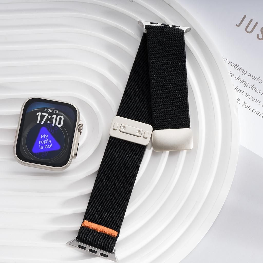 Magnetic Nylon Loop Strap Elastic Bracelet for Apple Watch Ultra 3 49mm Iwatch Series 11 10 9 8 7 6 SE 5 4 46mm 45mm 44mm 42mm