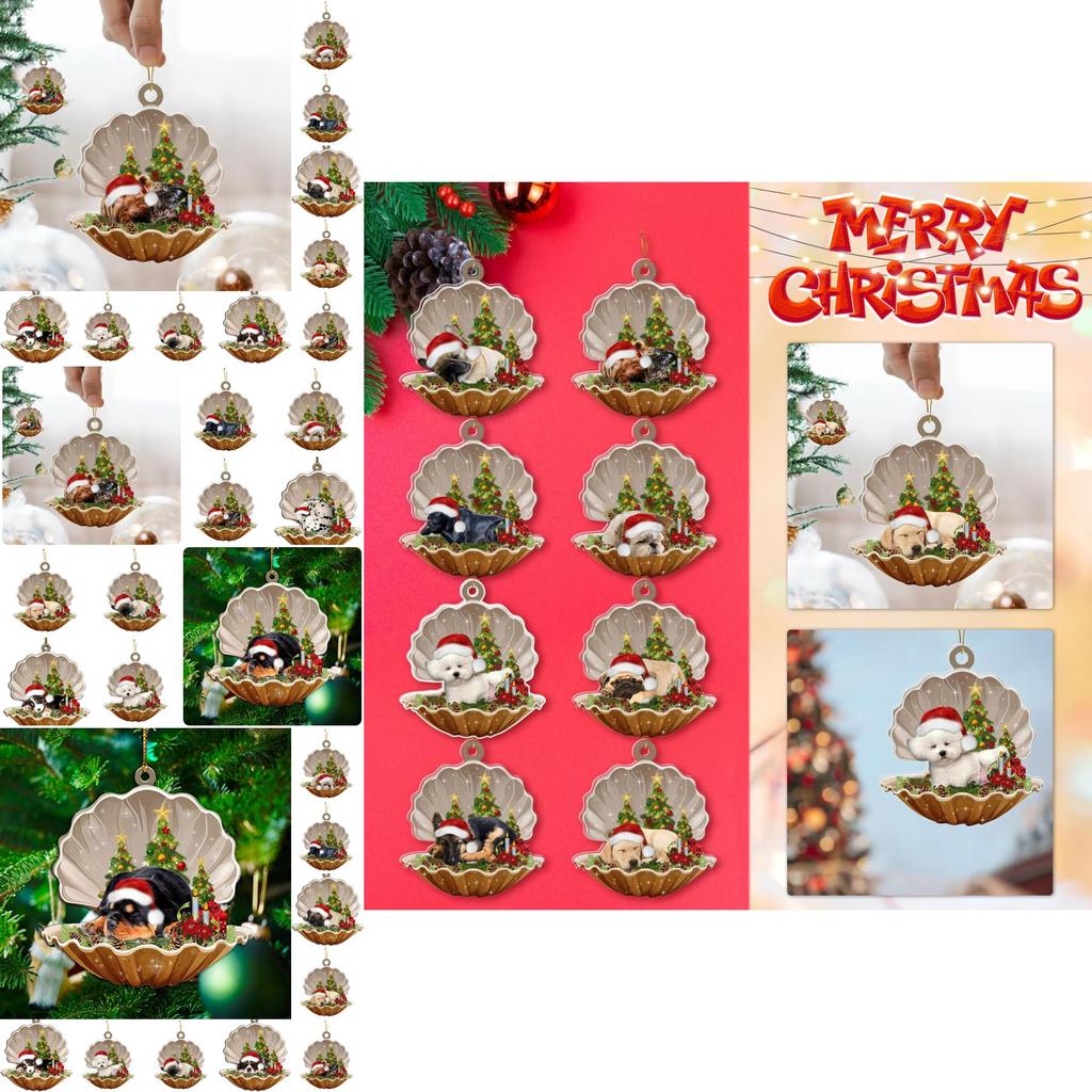 Christmas Tree Hanging Decor Adorable Acrylic Car Decoration With Cute Dog Design