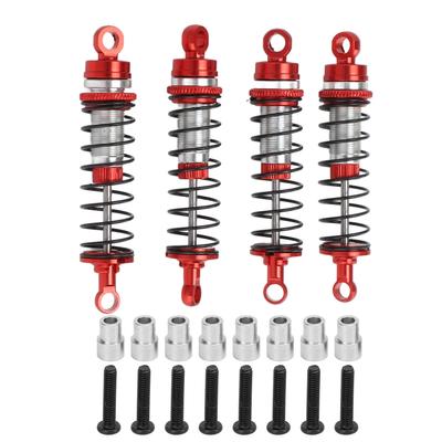 Front Rear Shock Absorbers Aluminum Alloy Front Rear Shock Damper for Traxxas Latrax Teton 1 18 RC Car Red