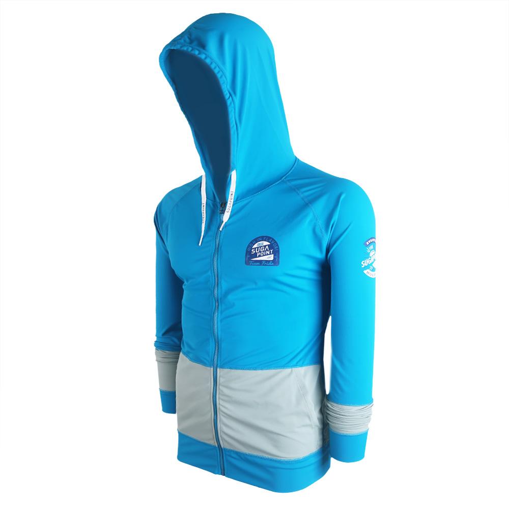 SUGAPOINT Men'S Surfing/Wakeboarding Zip-Up Hooded Rash Guard. Baker