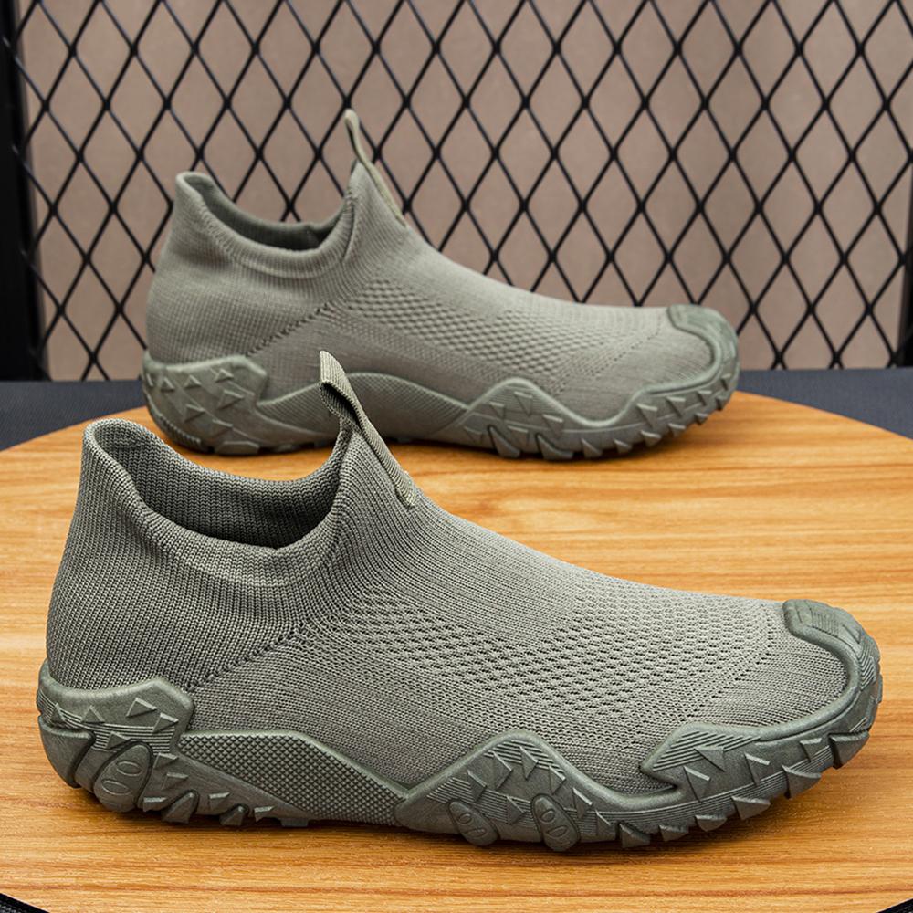 Men's casual and lightweight sports shoes breathable waterproof sports shoes lace-up cloth mesh new walking