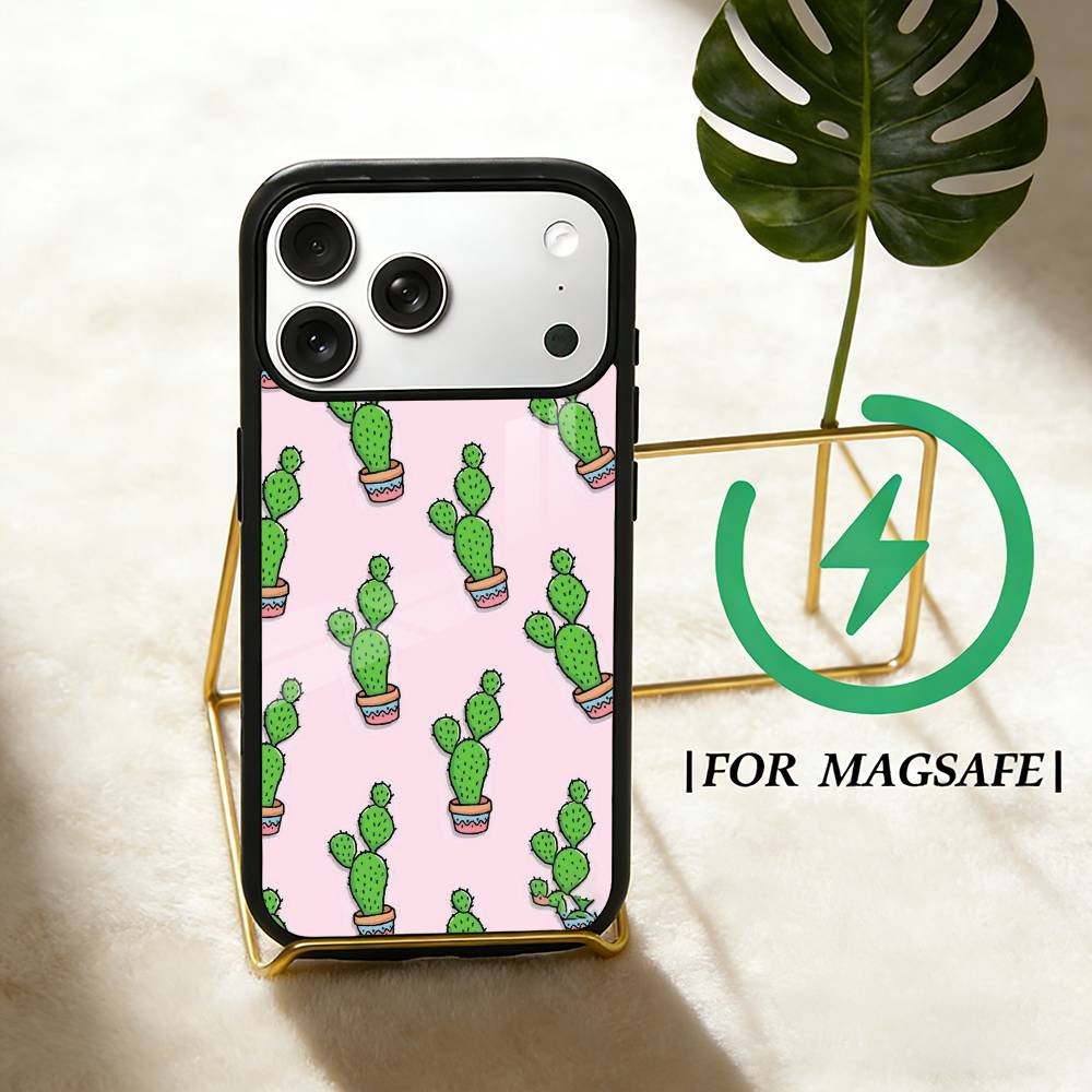 

Cactus Succulents Phone Case For iPhone 17,16,15,14,13,12,Plus,Pro,Max For Magsafe Magnetic Wireless Charge iPhone14Plus