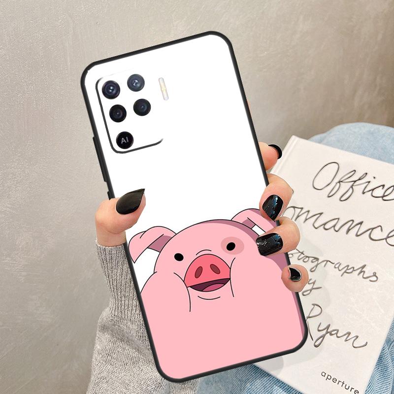 Cute PINK Kawai Pig Case For Oppo A40 A60 A80 A78 A38 A18 A98 A58 A96 A76 A16 A94 A74 A54 A15 A17 A57 A77 A5 Pro