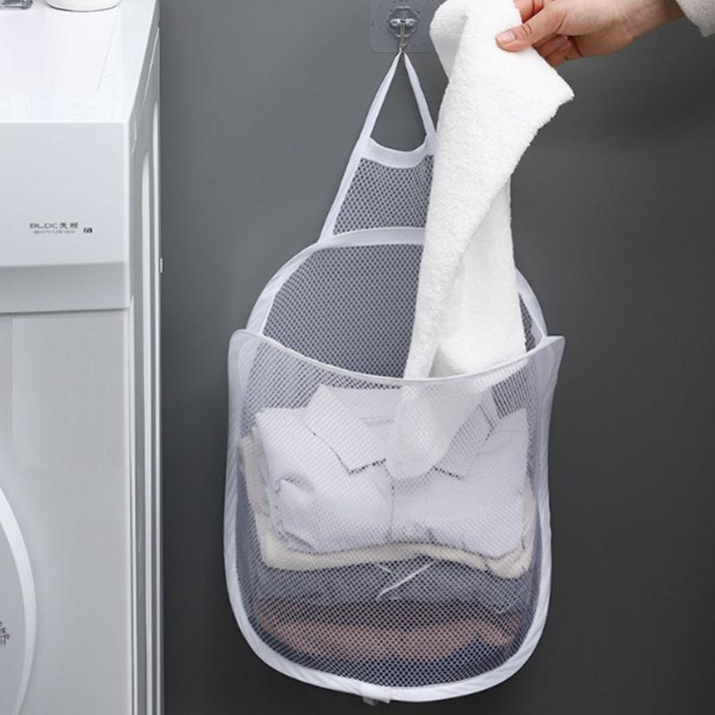 1pc Laundry Organization and Storage, Toilet Dirty Clothes Basket Foldable Wall Mounted Dirty Clothes Bathroom Storage Basket