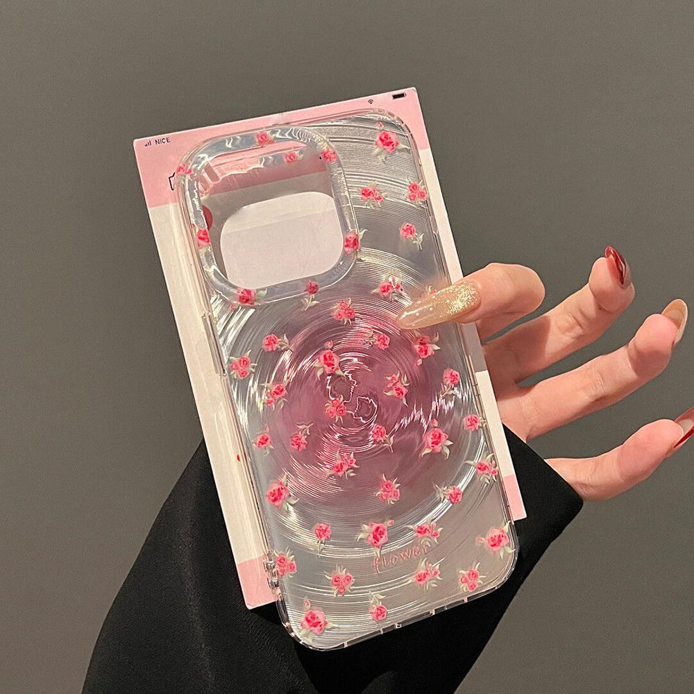 Iridescent Glossy Phone Case for iPhone 11 13 14 15 16 17 Pro 17 13 14 15 Pro Max High Quality Fantasy Floral Style Full Protection Shell