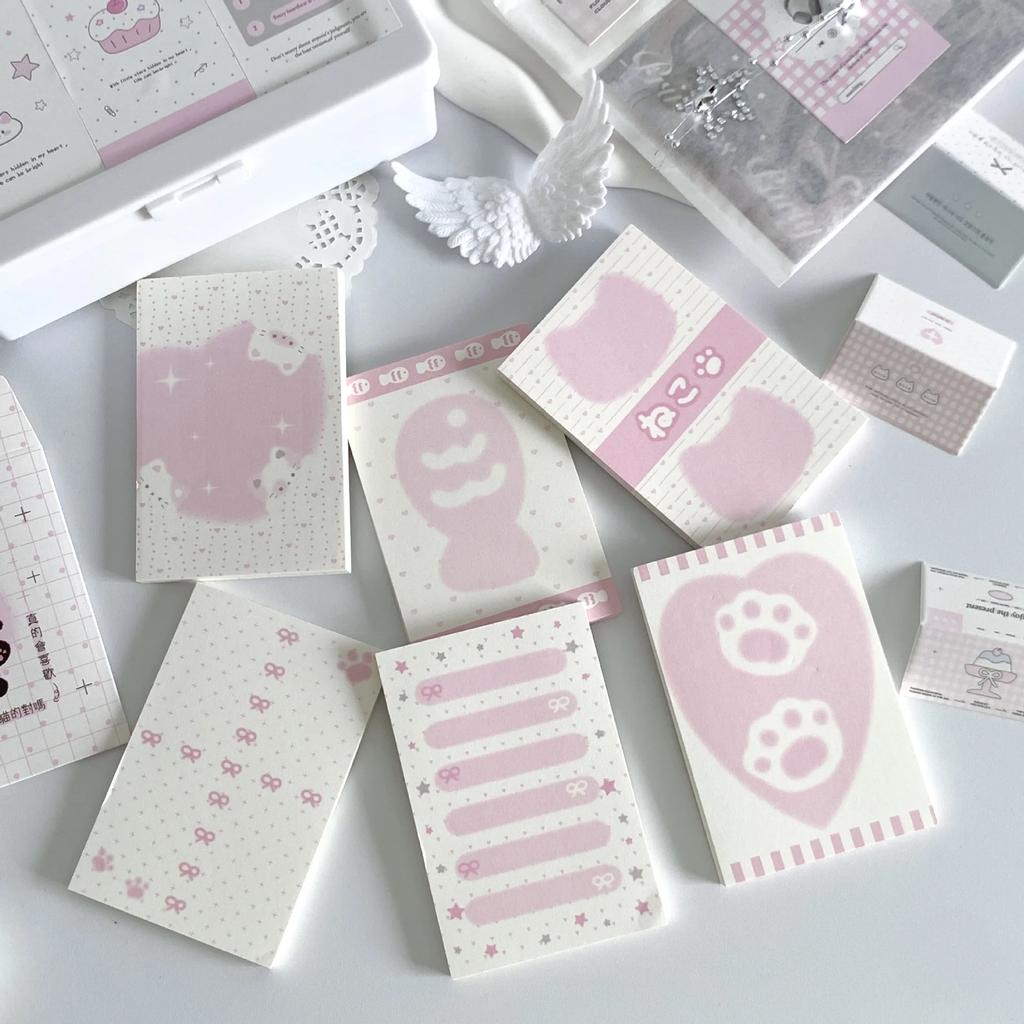 Cute Pudding Bear Memo Pad Cute Student Loose Leaf Message Notepad Girl Mini Pocket Planner Scrapbook Material Paper