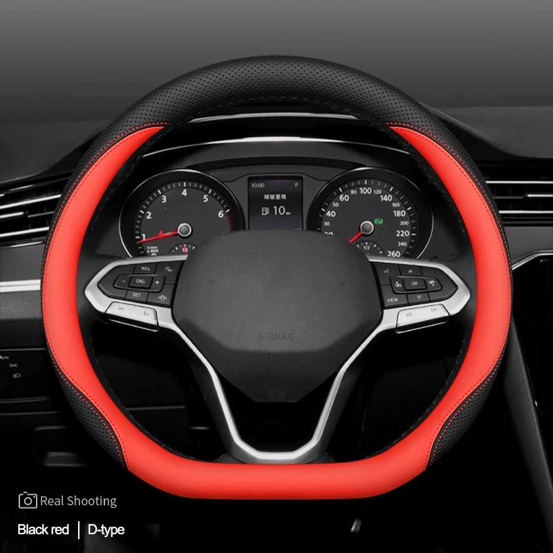 High Quality Leather Car Steering Wheel Cover Wrap Holder for Volvo XC60 S90 S60 XC40 S60l Braid on Steering-Wheel Protector
