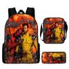 Deadpool Schoolbag, Elementary School Student Backpack, Satchel, Pencil Bag, Three-piece Set, Cartoon Children's Bag, Large-capacity Hot Sale