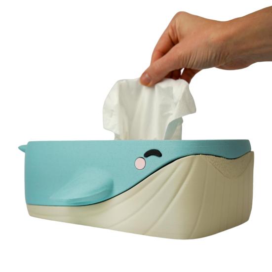 Tissue Box Cover Large Capacity Easy To Install Creative Whale Shaped 3D Printed Tissue Case Paper Holder