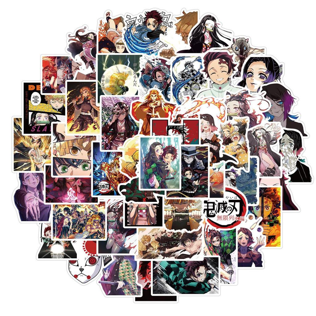 50/100/200PCS Mixed Anime Demon Slayer Stickers Aesthetic Waterproof Decals Phone Laptop Case Cute Sticker Pack Toy