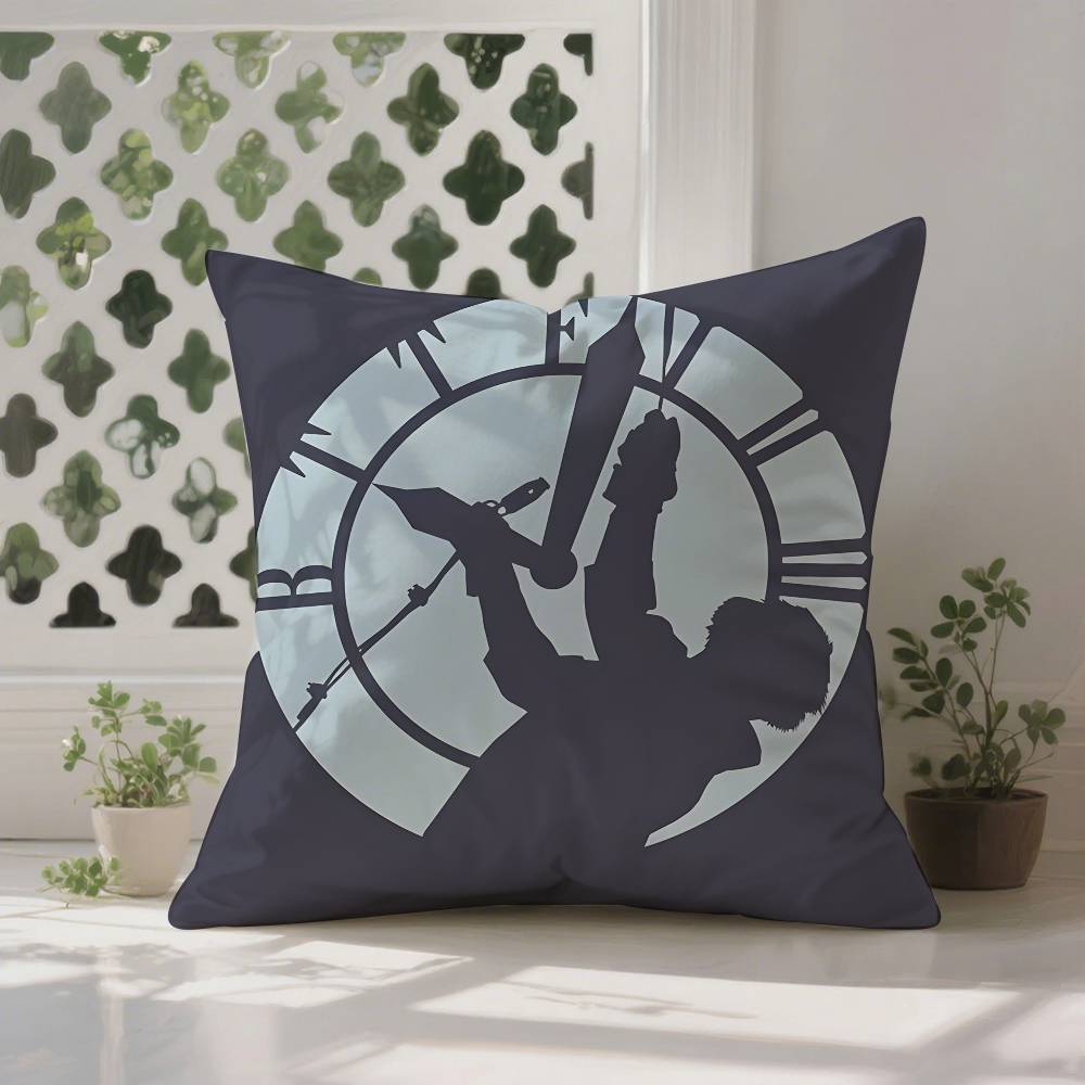 B-Back To The F-Future Pillow Case Anti-dustmite Pillowcase Invisible Zipper Silky Short Plush Sofa Cushion Cover