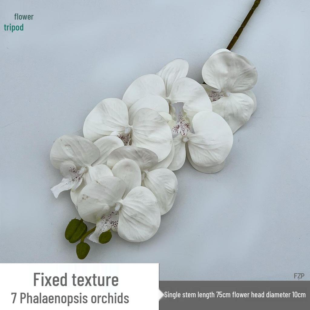 Set of 7-Head 3D Phalaenopsis Artificial Flowers for Home & Wedding Decor