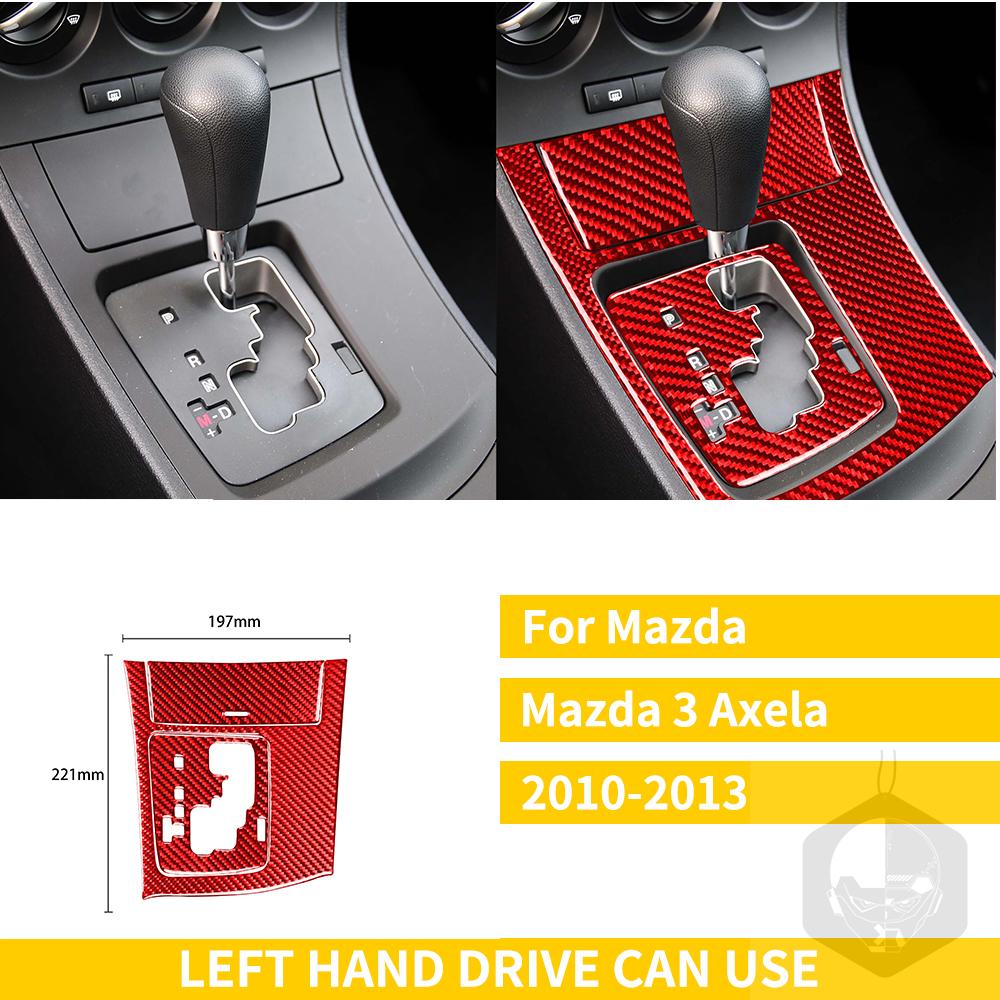 Red Carbon Fiber Whole Interior Stickers For Mazda 3 Axela 2010-2013 Car Accessories Dash Trim Gear Shift Console Cover Molding SW8