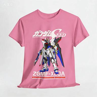 2026 summer New Gundam pattern Warrior Loose Short Sleeve pure cotton Tshirt  Pure Cotton Round Neck TopTrendy quality shirt