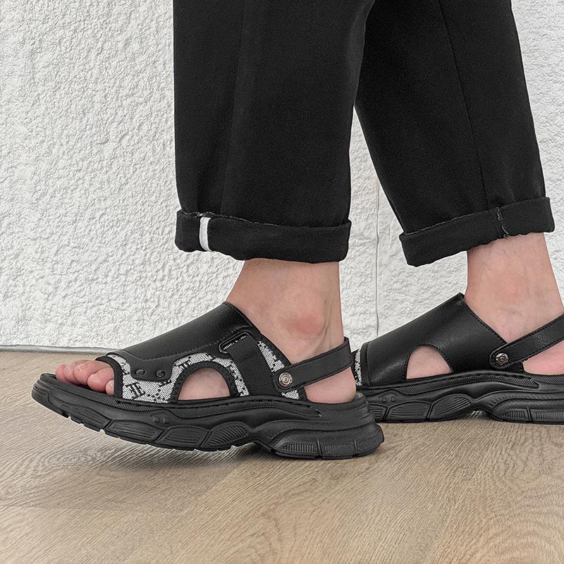 Summer new platform casual Boken sandals wear non-slip and deodorant beach shoes 471212 black-J