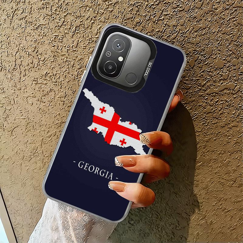 Georgia Passport Flag Shockproof Phone Case for Xiaomi Poco X7 X6 X5 X3 Pro F7 Ultra M8 Redmi 15C 15 14C 13C 12C 10C 13 12 10