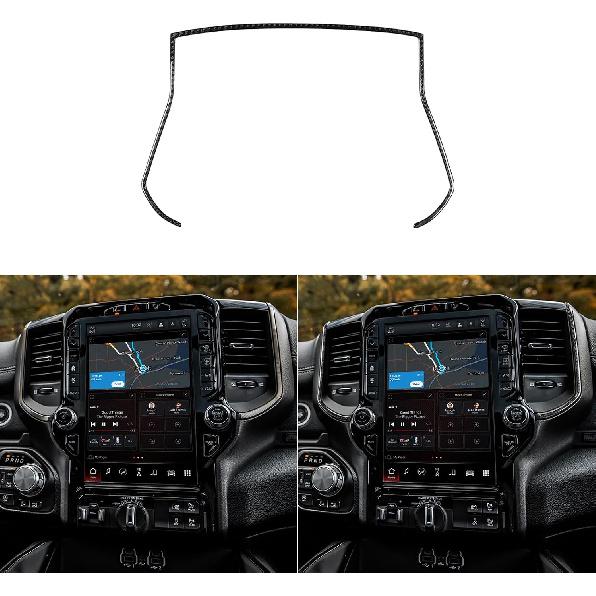 Real Soft Carbon Fiber Car Gear Shift Control Panel 2/4WD Switch Button Dashboard Trim Sticker Compatible with Dodge Ram 1500/2500/3500