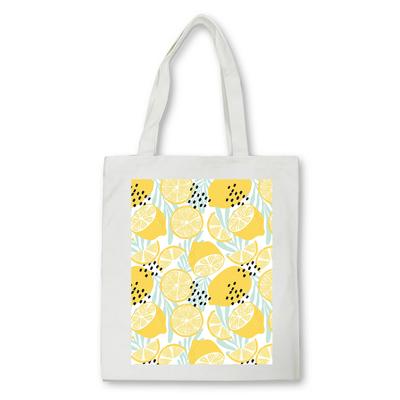 Mode Kawaii Leinwand Tasche Sommer Zitrone Druck Frauen Schulter Tasche Weiß Große Kapazität Wiederverwendbare Shopper Tasche Weibliche Handtasche