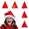 Santa Hat for Adults Plush Red Velvet Santa Hat with Bow/Sunflower/Bell/Snowflake Decoration for Christmas Party Gift